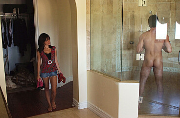 Nikki Vee and Charles Dera in Nikki Vee fucking in the shower with her piercings episode