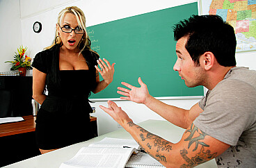 Holly Halston and Joey Brass in Holly Halston fucking in the classroom with her piercings episode