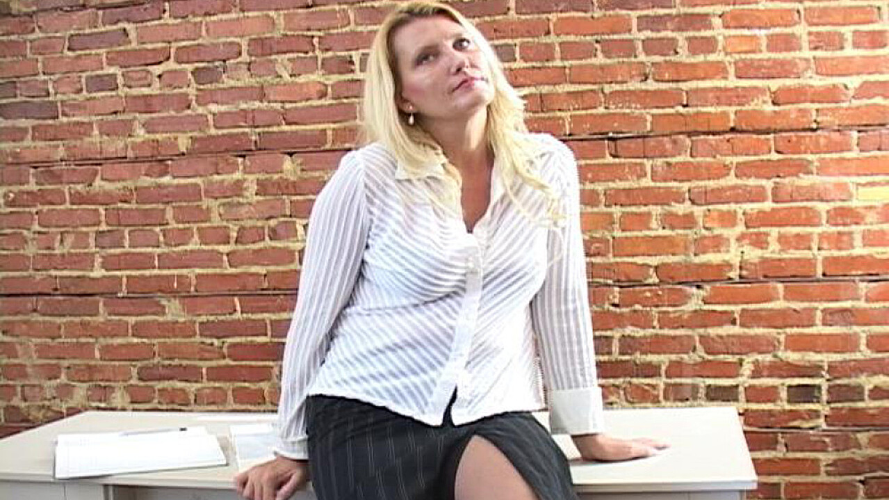 Professor Taft Fucking in the Desk with Her Big Natural Tits