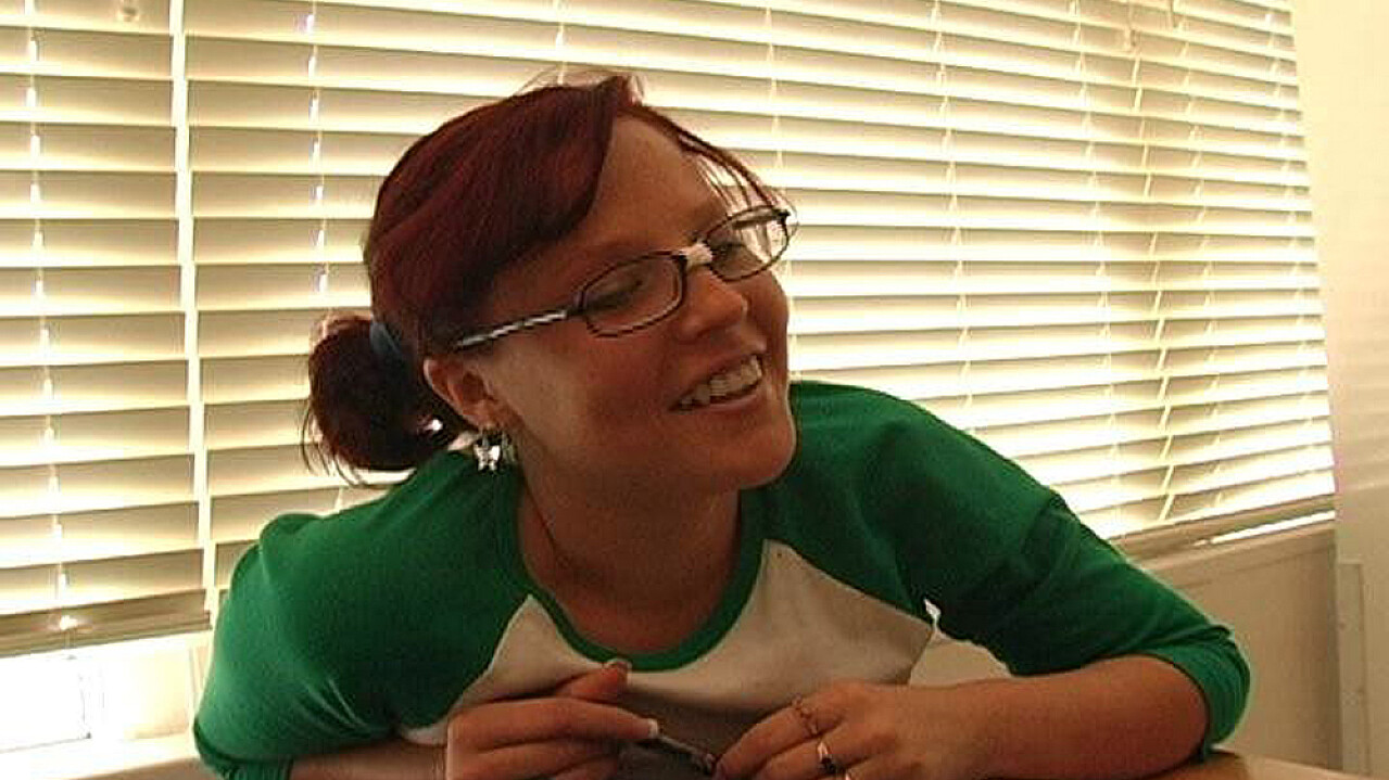 Alexis Red Fucking in the Desk with Her Glasses